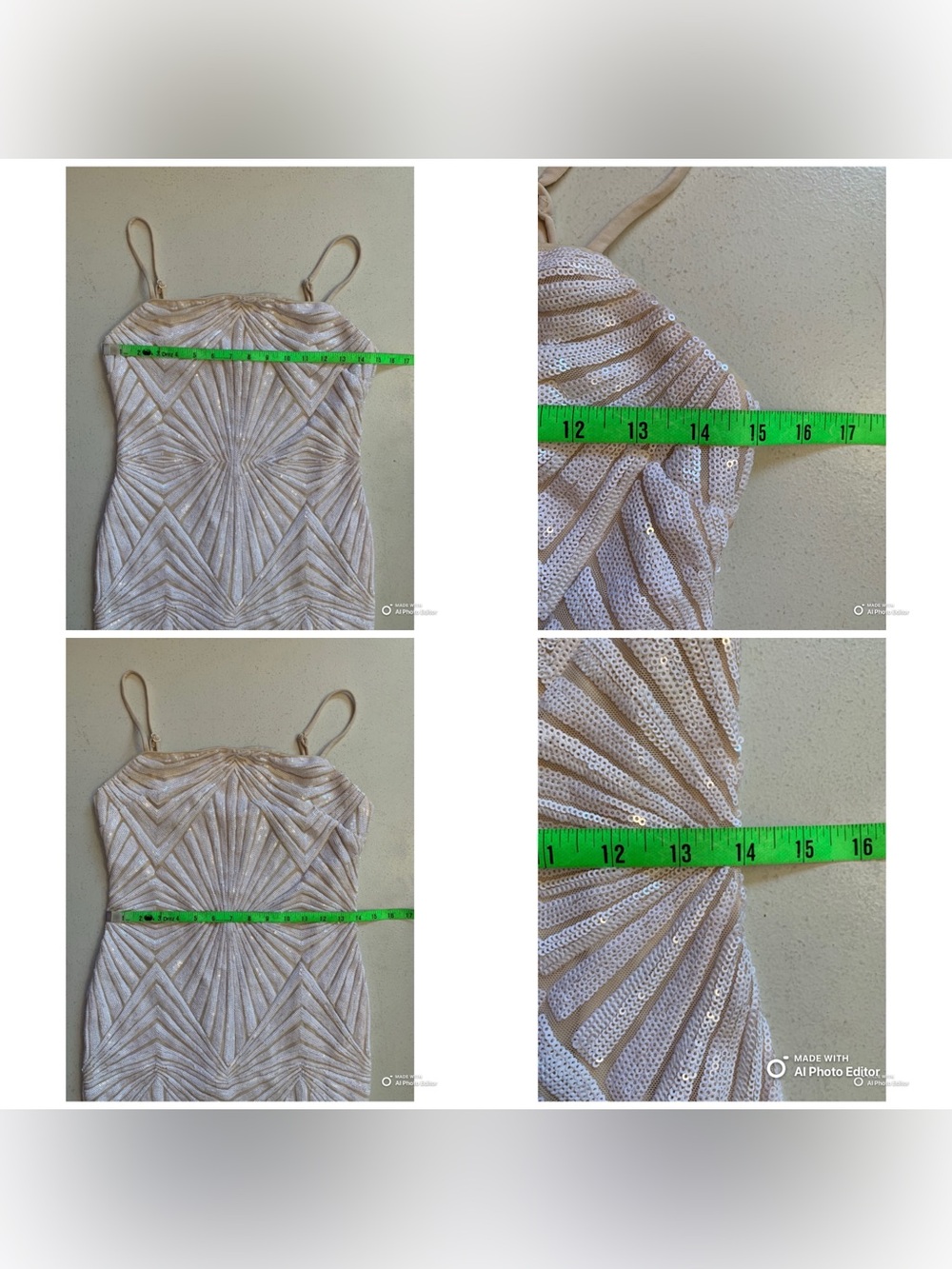 Lulus Medium Lost In Your Eyes White Sequin Bodycon Mini Dress NWT Party Bridal - Picture 15 of 16
